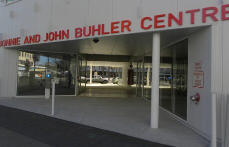 Buhler Centre - Plug In Gallery | Front angle view of entrance